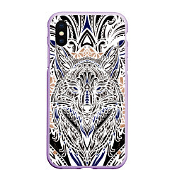 Чехол iPhone XS Max матовый БЕЛАЯ ЭТНИЧЕСКА ЛИСА WHITE FOX, цвет: 3D-сиреневый