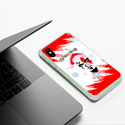 Чехол iPhone XS Max матовый Новогодний God of War, цвет: 3D-салатовый — фото 2