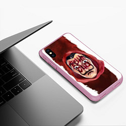 Чехол iPhone XS Max матовый BELLA CIAO БУМАЖНЫЙ ДОМ - LA CASA DE PAPEL, цвет: 3D-розовый — фото 2