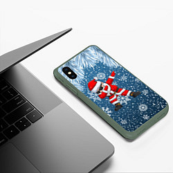 Чехол iPhone XS Max матовый DAB SANTA WINTER, цвет: 3D-темно-зеленый — фото 2