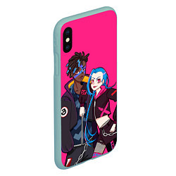 Чехол iPhone XS Max матовый Ekko and Jinx, цвет: 3D-мятный — фото 2