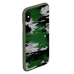 Чехол iPhone XS Max матовый Green Paint Splash, цвет: 3D-темно-зеленый — фото 2