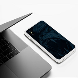 Чехол iPhone XS Max матовый Zenit lion dark theme, цвет: 3D-белый — фото 2
