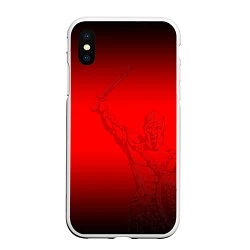 Чехол iPhone XS Max матовый Спартак Гладиатор Red Theme, цвет: 3D-белый