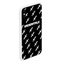 Чехол iPhone XS Max матовый UNDERTALE LOGO СРАЖЕНИЕ, МЕЧИ, цвет: 3D-белый — фото 2