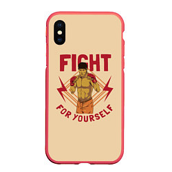 Чехол iPhone XS Max матовый FIGHT FOR YOURSELF, цвет: 3D-красный