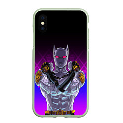 Чехол iPhone XS Max матовый JOJO KILLER QUEEN КОРОЛЕВА УБИЙЦА FIRE STYLE, цвет: 3D-салатовый