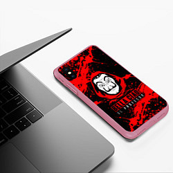 Чехол iPhone XS Max матовый БУМАЖНЫЙ ДОМ LA CASA DE PAPEL BELLA CIAO, цвет: 3D-малиновый — фото 2