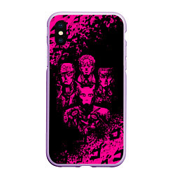 Чехол iPhone XS Max матовый JOJO BIZARRE ADVENTURE ПЕРСОНАЖИ, цвет: 3D-сиреневый