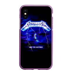 Чехол iPhone XS Max матовый Ride the Lightning - Metallica, цвет: 3D-фиолетовый