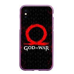 Чехол iPhone XS Max матовый GOD OF WAR КРАТОС ЛОГО, цвет: 3D-фиолетовый
