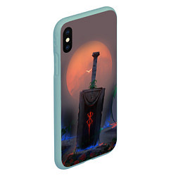 Чехол iPhone XS Max матовый БЕРСЕРК МЕЧ С КЛЕЙМОМ, цвет: 3D-мятный — фото 2