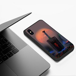 Чехол iPhone XS Max матовый БЕРСЕРК МЕЧ С КЛЕЙМОМ, цвет: 3D-черный — фото 2