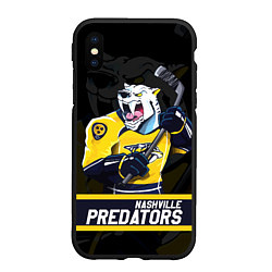 Чехол iPhone XS Max матовый Нэшвилл Предаторз, Nashville Predators, цвет: 3D-черный