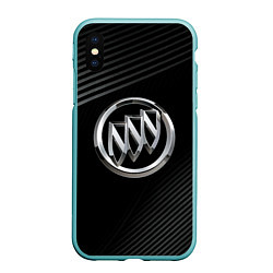 Чехол iPhone XS Max матовый Buick Black wave background, цвет: 3D-мятный