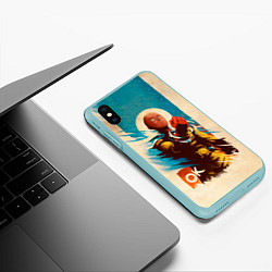 Чехол iPhone XS Max матовый One Punch-Man Эпичный Сайтама, цвет: 3D-мятный — фото 2