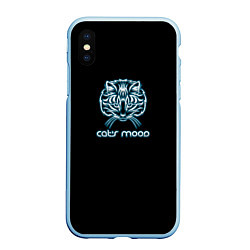 Чехол iPhone XS Max матовый Cats mood, цвет: 3D-голубой