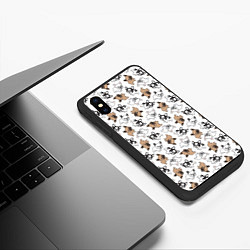 Чехол iPhone XS Max матовый Бульдожики, цвет: 3D-черный — фото 2