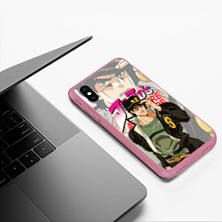 Чехол iPhone XS Max матовый JOJO BIZARRE ADVENTURE ДЖОДЖО, цвет: 3D-малиновый — фото 2