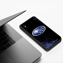 Чехол iPhone XS Max матовый SUBARU - Взрыв, цвет: 3D-черный — фото 2