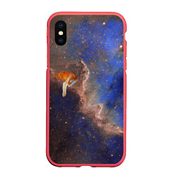 Чехол iPhone XS Max матовый Cosmic animal, цвет: 3D-красный