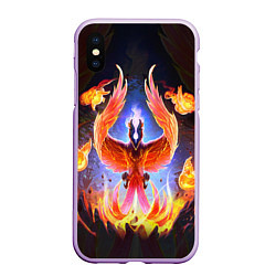 Чехол iPhone XS Max матовый DOTA 2 ФЕНИКС, цвет: 3D-сиреневый