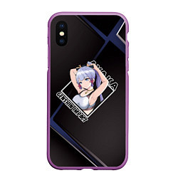 Чехол iPhone XS Max матовый Аяка Камисато Ayaka Kamisato, Genshin Impact, цвет: 3D-фиолетовый