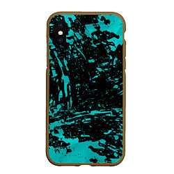 Чехол iPhone XS Max матовый НЕОНОВЫЕ БРЫЗГИ КРАСОК ГРАНЖ NEON, цвет: 3D-коричневый