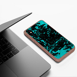 Чехол iPhone XS Max матовый НЕОНОВЫЕ БРЫЗГИ КРАСОК ГРАНЖ NEON, цвет: 3D-коричневый — фото 2