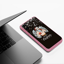 Чехол iPhone XS Max матовый Merry Christmas Santa c Крыльями Ангела, цвет: 3D-малиновый — фото 2