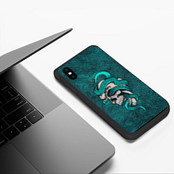 Чехол iPhone XS Max матовый SKULL & SNAKE, цвет: 3D-черный — фото 2