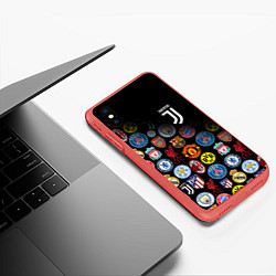 Чехол iPhone XS Max матовый JUVENTUS LOGOBOMBING SPORT, цвет: 3D-красный — фото 2