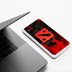 Чехол iPhone XS Max матовый DOTA 2 ЛОГО В ОГНЕ, ПЕРСОНАЖИ, цвет: 3D-белый — фото 2