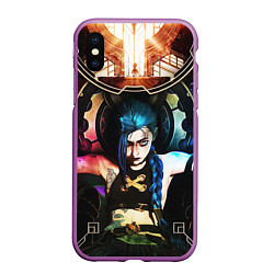 Чехол iPhone XS Max матовый ARCANE JINX ОБЛОЖКА LEAGUE OF LEGENDS, цвет: 3D-фиолетовый