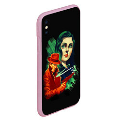 Чехол iPhone XS Max матовый Элизабет и детектив Букер, цвет: 3D-розовый — фото 2