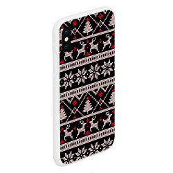 Чехол iPhone XS Max матовый DEER SWEATER СВИТЕР С ОЛЕНЯМИ, цвет: 3D-белый — фото 2