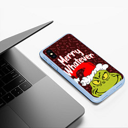 Чехол iPhone XS Max матовый ГРИНЧ GRINCH WHATEVER, цвет: 3D-голубой — фото 2