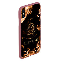 Чехол iPhone XS Max матовый Elden Ring Logo, цвет: 3D-малиновый — фото 2