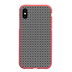 Чехол iPhone XS Max матовый Коллекция Journey Клетка 119-9-7 Дополнение к Снеж, цвет: 3D-красный