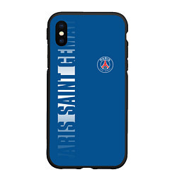 Чехол iPhone XS Max матовый PSG PARIS SAINT GERMAIN WHITE LINE SPORT, цвет: 3D-черный