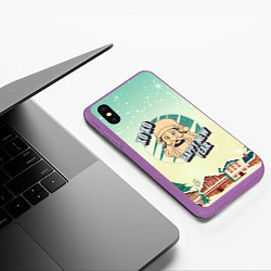 Чехол iPhone XS Max матовый !Хо Хо!, цвет: 3D-фиолетовый — фото 2