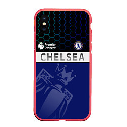 Чехол iPhone XS Max матовый FC Chelsea London ФК Челси Лонон, цвет: 3D-красный