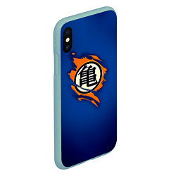 Чехол iPhone XS Max матовый Рваный логотип Гоку Dragon Ball, цвет: 3D-мятный — фото 2