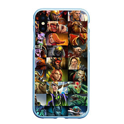 Чехол iPhone XS Max матовый HEROES DOTA 2 ПЕРСОНАЖИ ДОТА 2, цвет: 3D-голубой