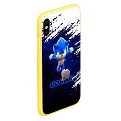 Чехол iPhone XS Max матовый Sonic со скоростью звука, цвет: 3D-желтый — фото 2
