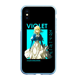 Чехол iPhone XS Max матовый VIOLET - Violet Evergarden, цвет: 3D-голубой