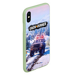 Чехол iPhone XS Max матовый SnowRunner Гонки по бездорожью, цвет: 3D-салатовый — фото 2