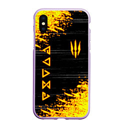 Чехол iPhone XS Max матовый The Witcher Neon, цвет: 3D-сиреневый