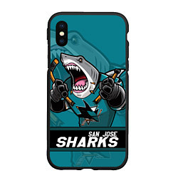 Чехол iPhone XS Max матовый San Jose Sharks, Сан Хосе Шаркс