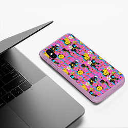 Чехол iPhone XS Max матовый Психоделика Инь-Янь, цвет: 3D-сиреневый — фото 2